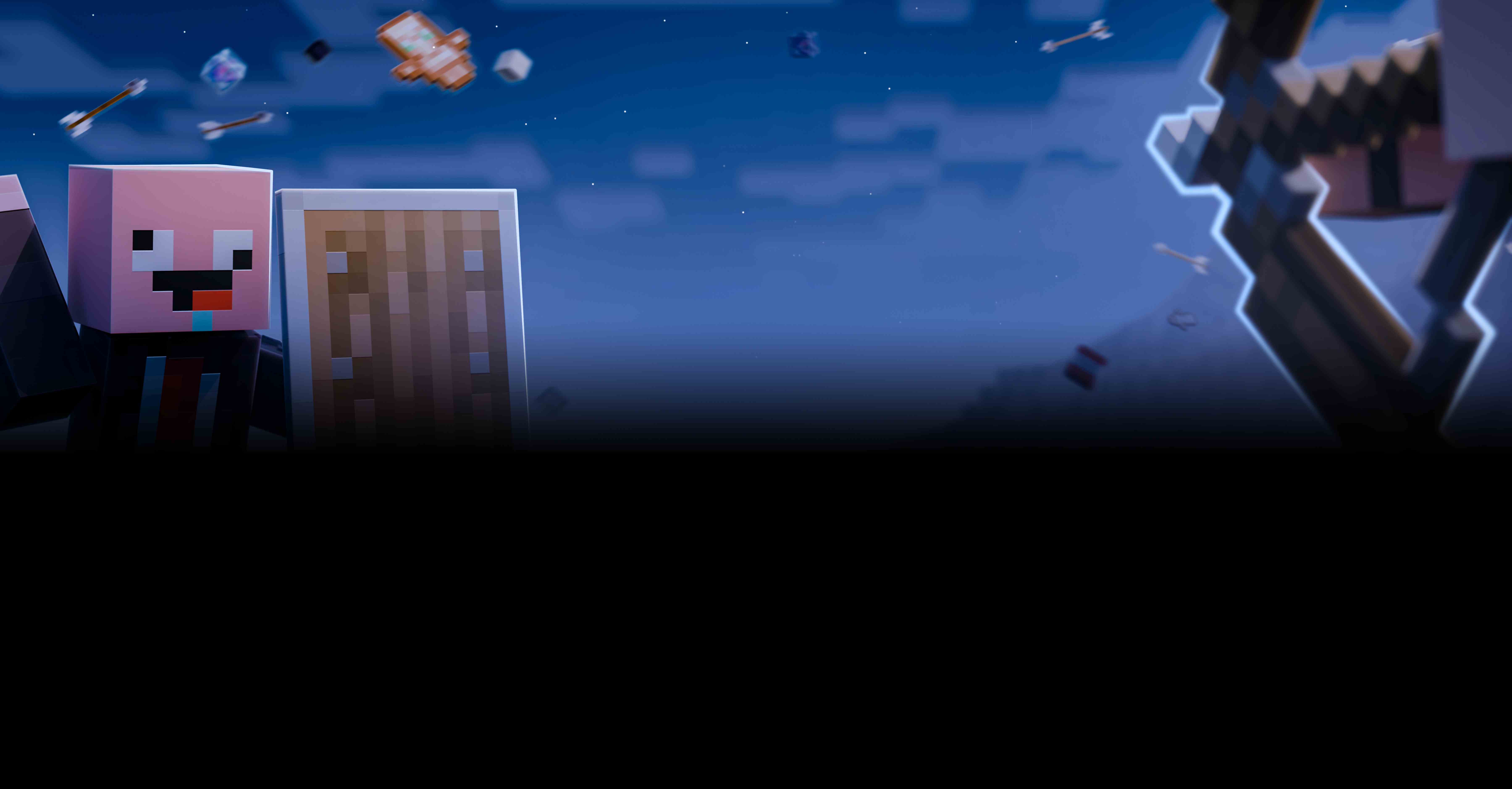 Minecraft characters in a blue sky